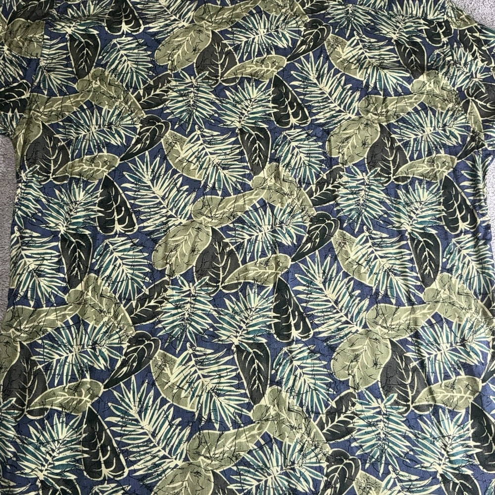 Croft & Barrow Hawaiian Shirt Mens XL Green Short Sleeve Button Up Floral Print - Picture 5 of 7